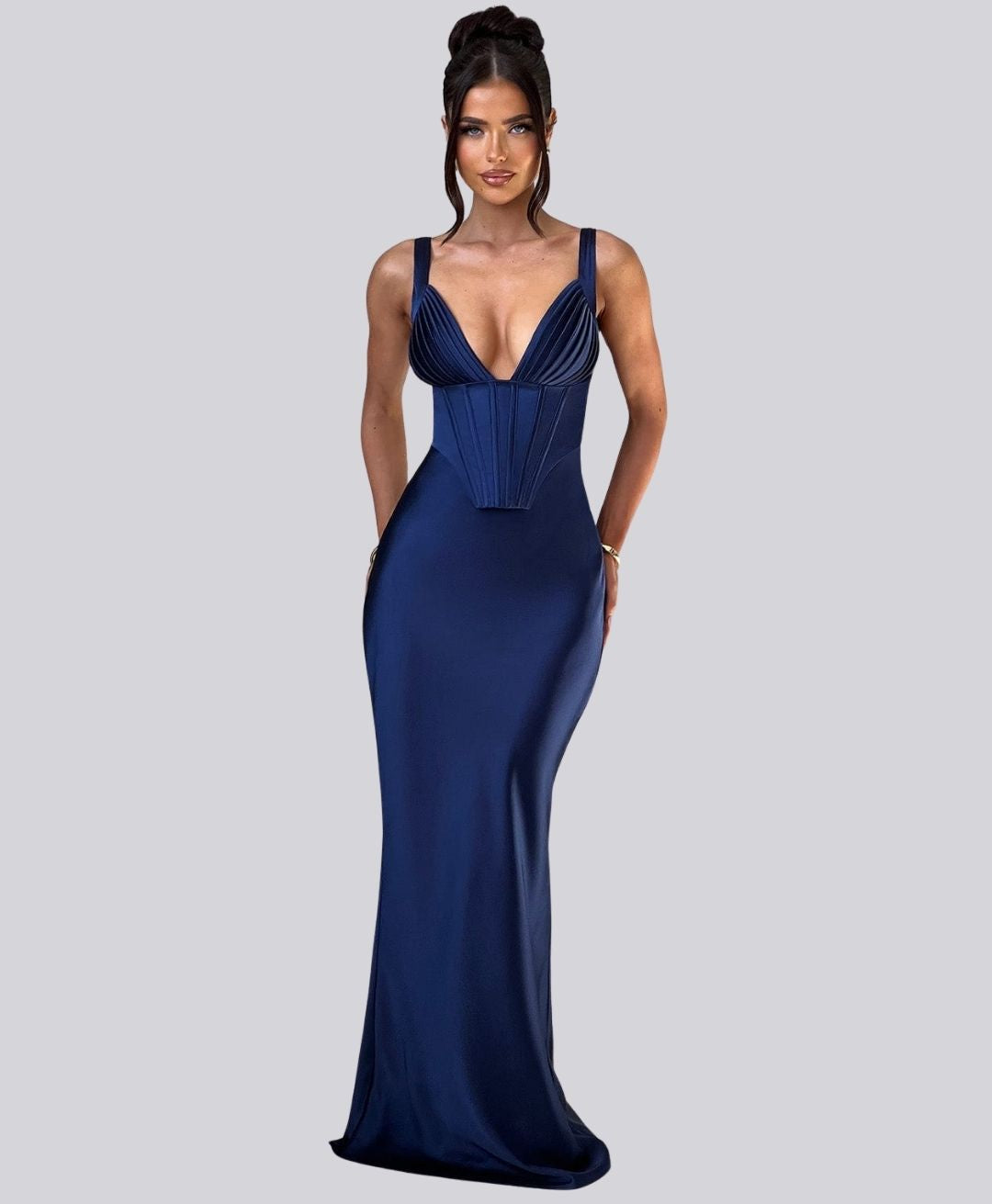 Navy Athena Dress - The Goddess Gown