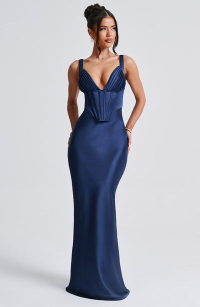 Navy Athena Dress - The Goddess Gown